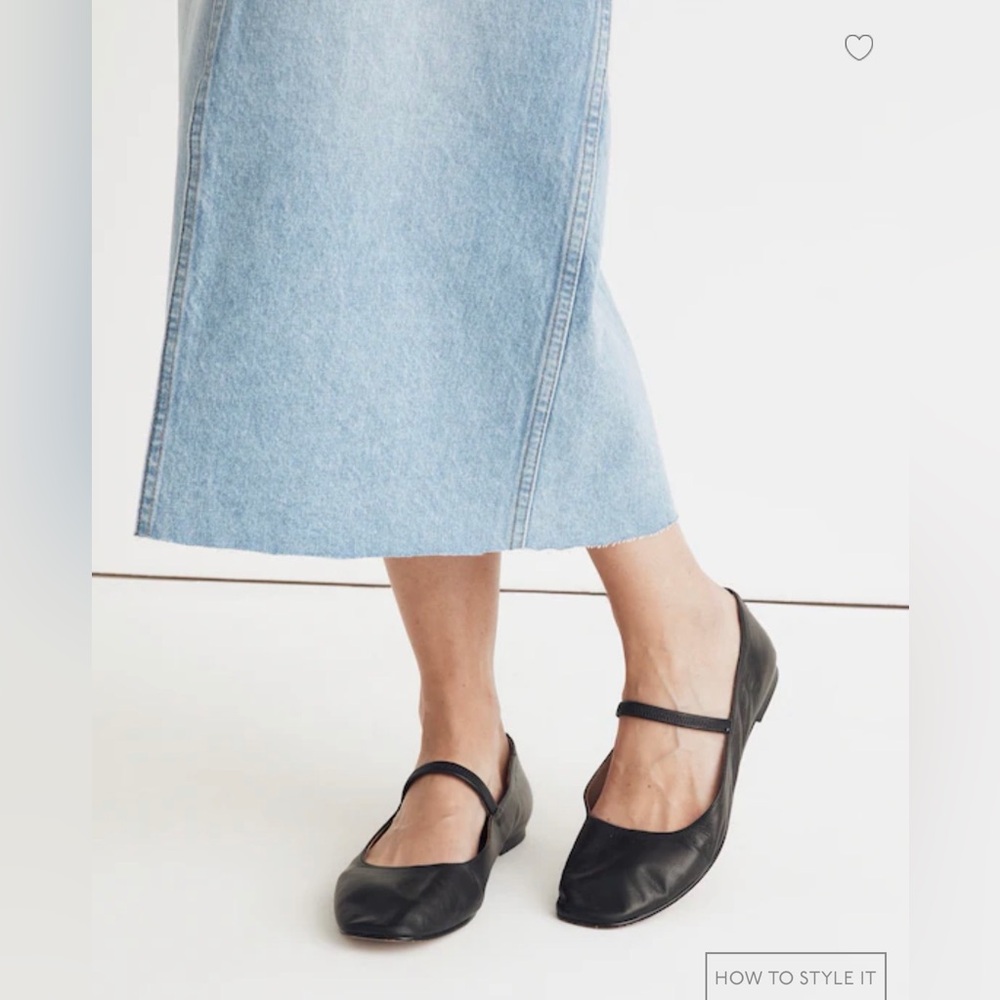 Madewell Black Mary Jane Leather Flats - Picture 2 of 4